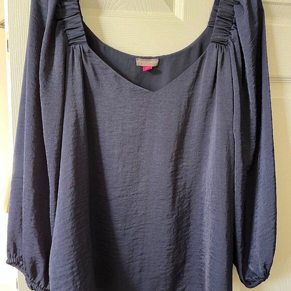 Vince Camuto Elegant Navy Blue Womens Top Size XL - Picture 1 of 4